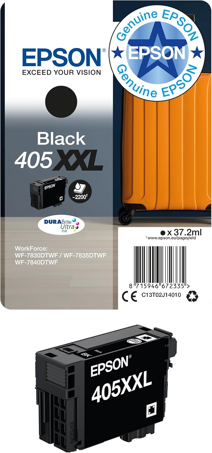 Detalle de Epson 405 Suitcase Genuine Multipack: 4-Colour Durabrite Ultra Ink Cartridges