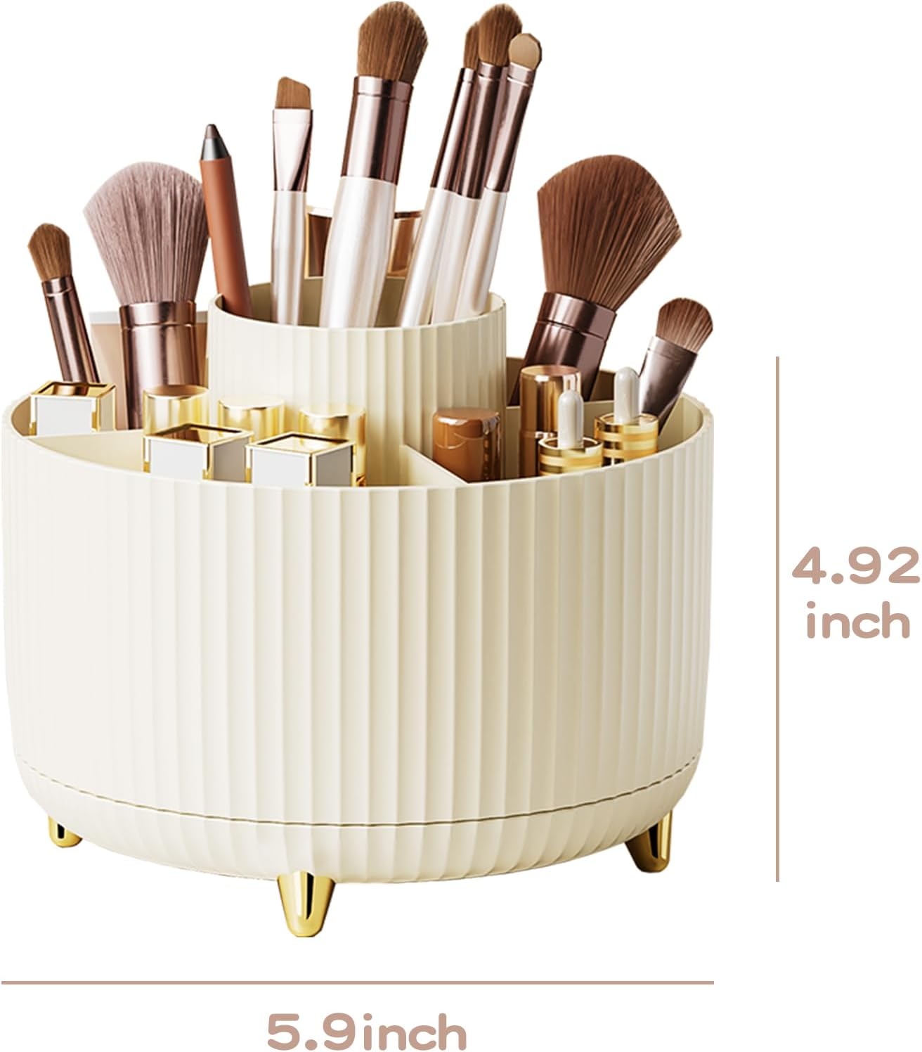 Detalle de fanado 360° Rotating Makeup Organiser – Ivory