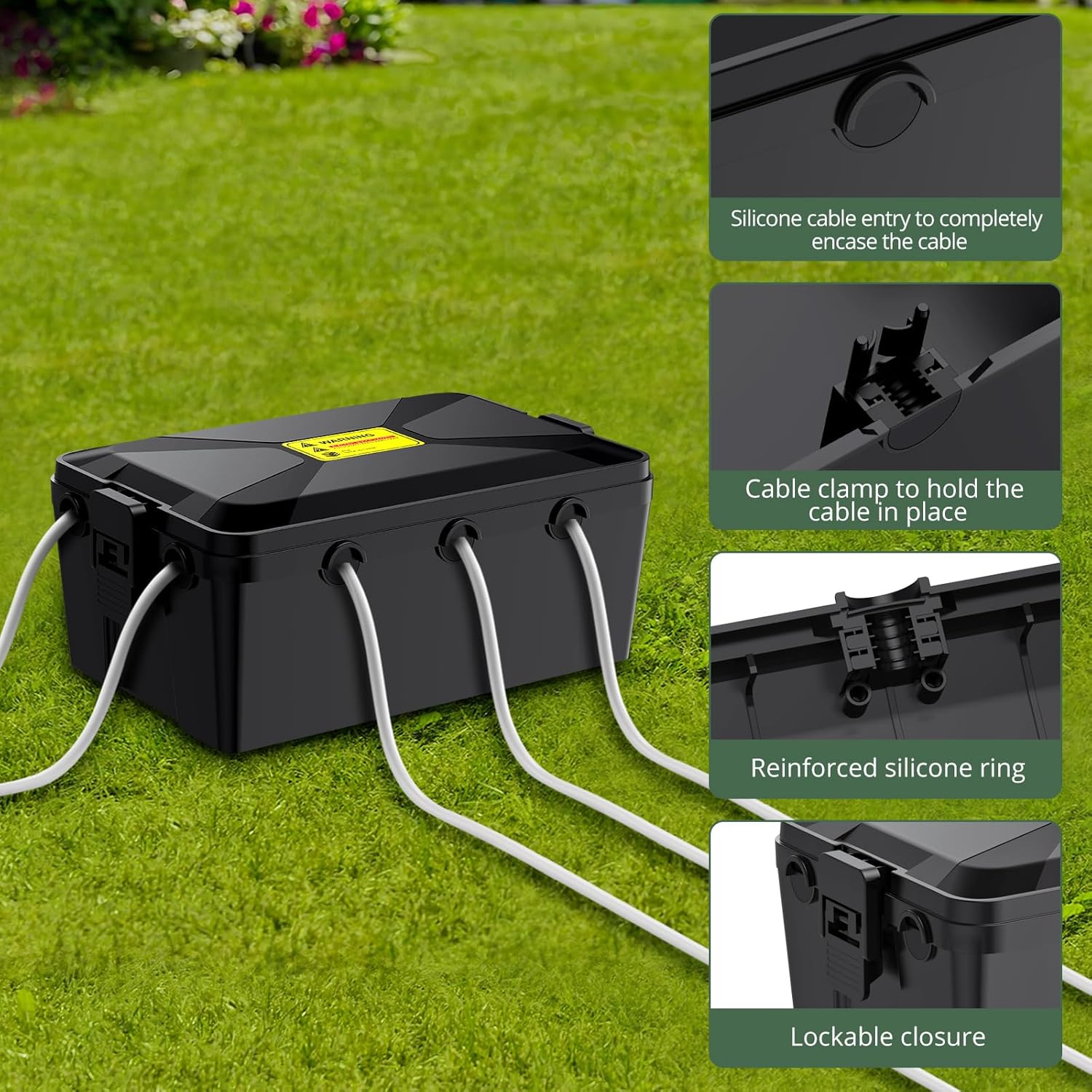 Thumbnail 5 de EYPINS Large Electrical Box (13.18” x 8.85” x 5.7”) – IP54 weatherproof junction box with 7 cable entries