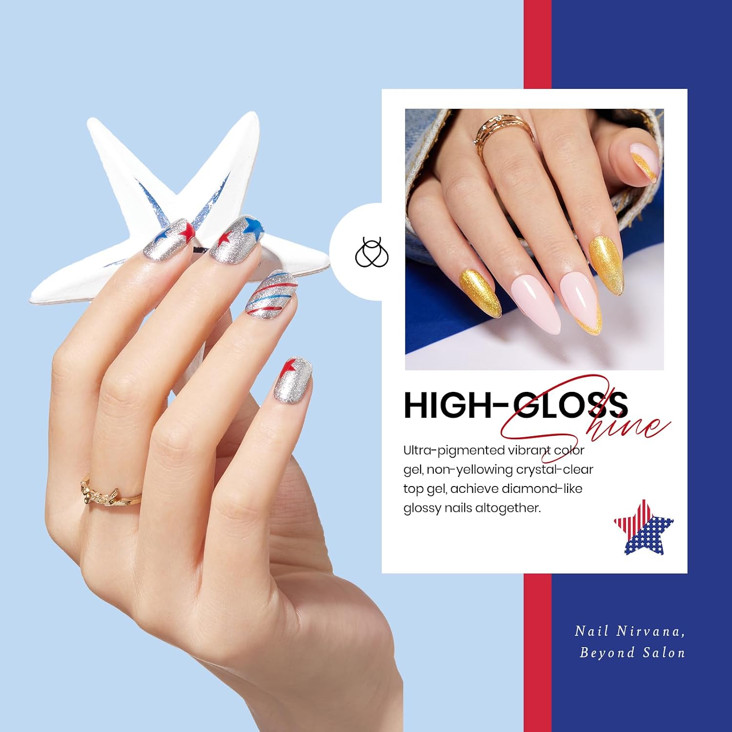 Detalle de beetles Gel Polish Blau gelnagellakset met 20 kleuren en glanzende en matte topcoat