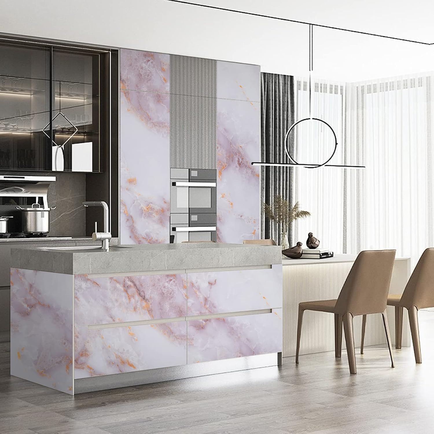 Thumbnail 7 de Mármol Blanco Vinilo Adhesivo para Muebles 30x300cm 🏡