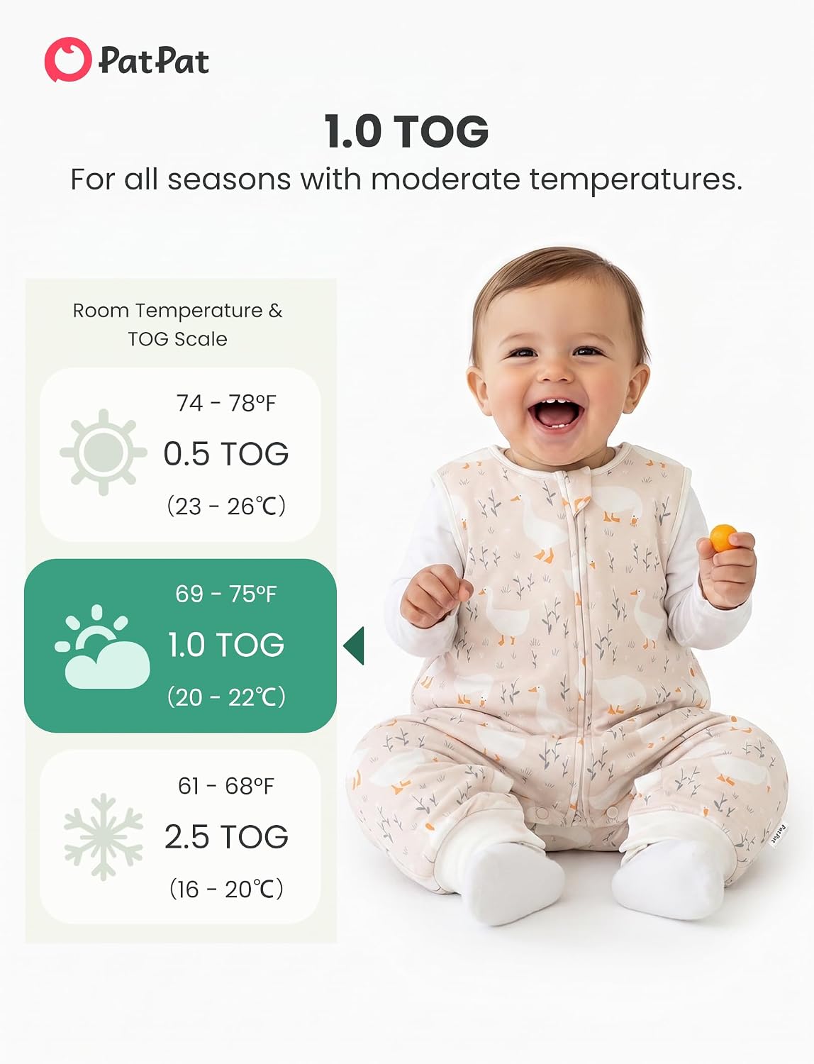 Thumbnail 3 de PATPAT Sleeveless Sleep Sack, Bamboo Viscose