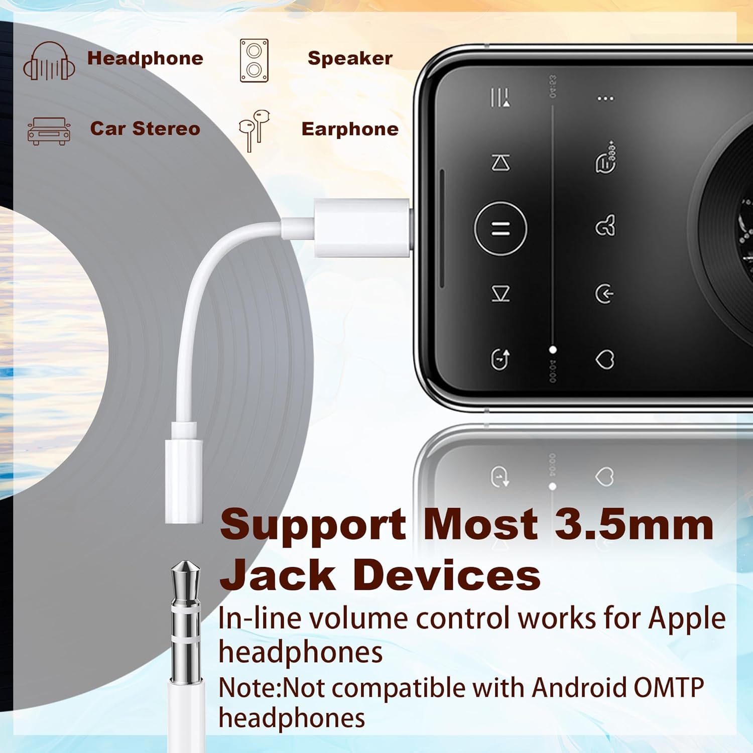 Thumbnail 3 de USB-C to 3.5mm Headphone Jack Adapter (Female) – 2 Pack Type C to Aux Dongle for iPhone and more