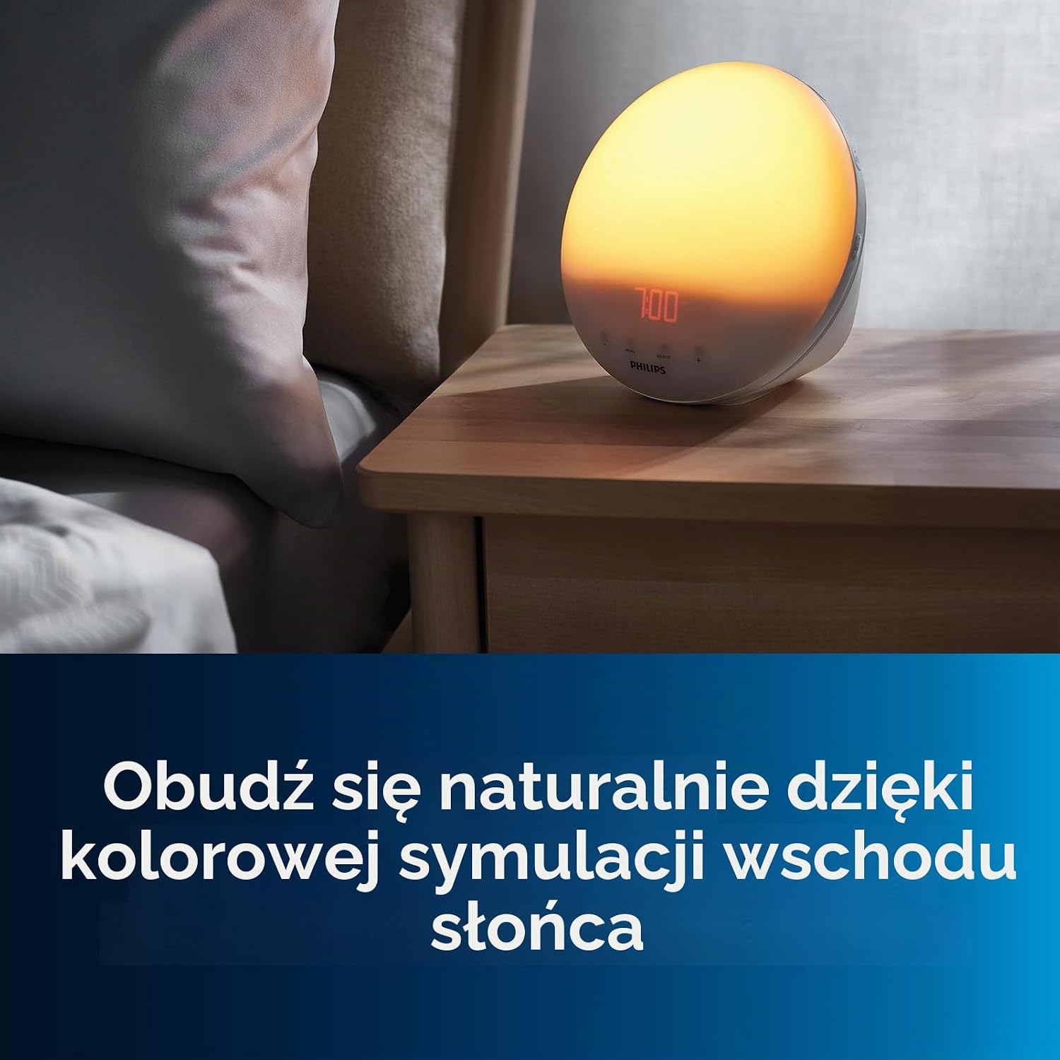 Detalle 2 de Philips SmartSleep HF3521/01 – budzik świetlny, 20 poziomów jasności i 6 dźwięków