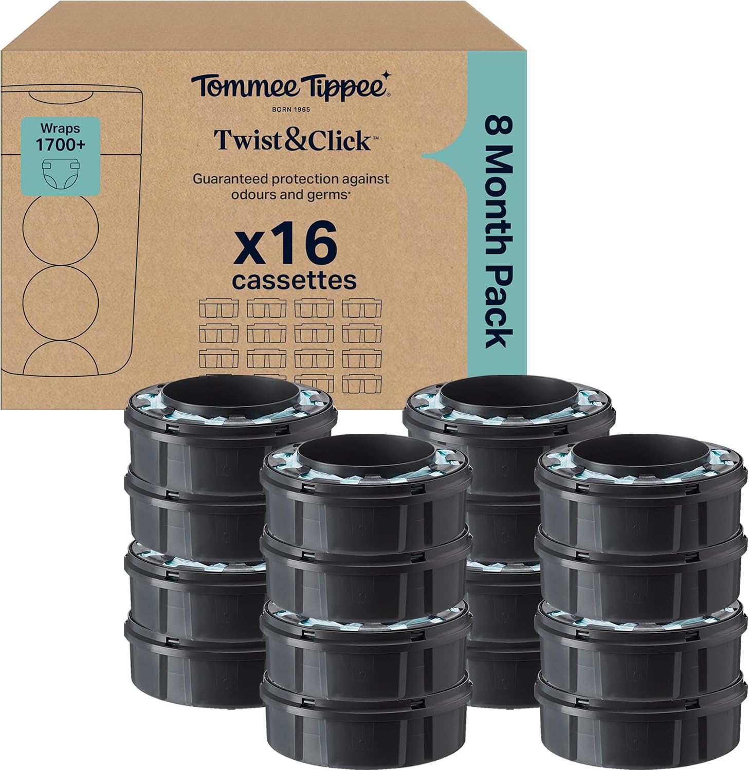 Thumbnail 6 de Tommee Tippee Twist & Click Nappy Bin Refill Cassettes (Pack of 4)