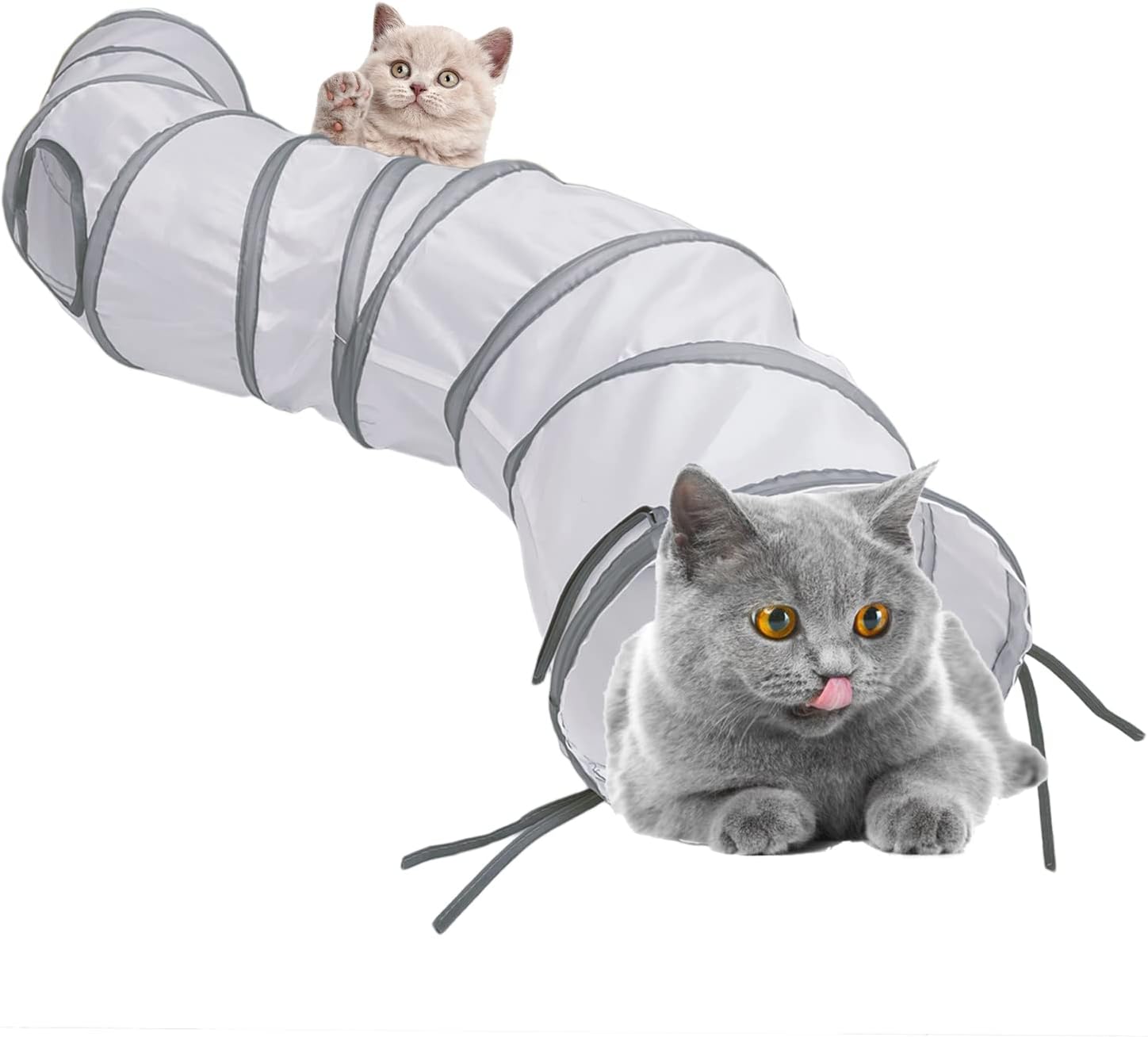 Thumbnail 6 de Cat Toys Cat Tunnel and Cat Cube Pop Up Collapsible Kitten Play Set (with 2 peek holes & play ball) – indoor/outdoor