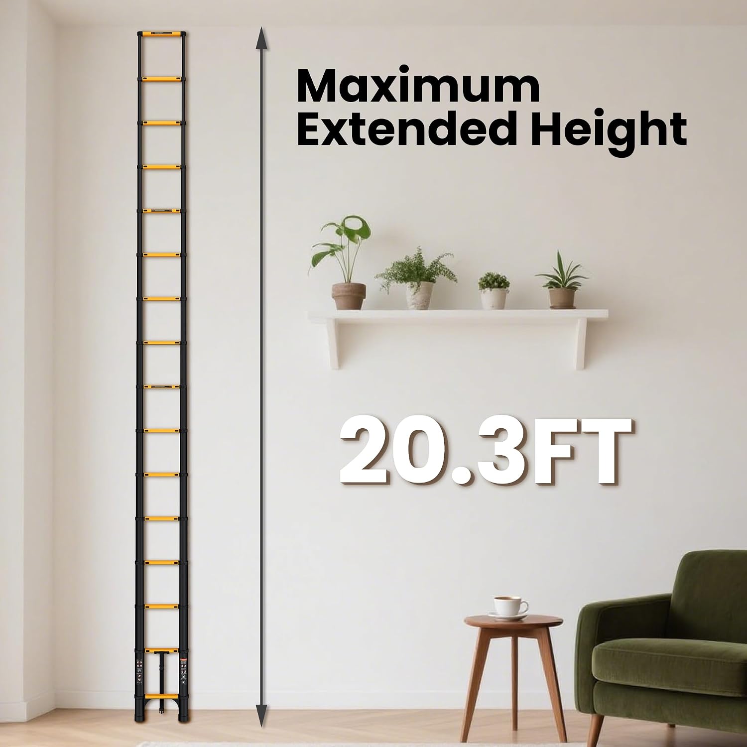 Detalle de SINMEIRUN Telescoping Ladder 20.3 ft