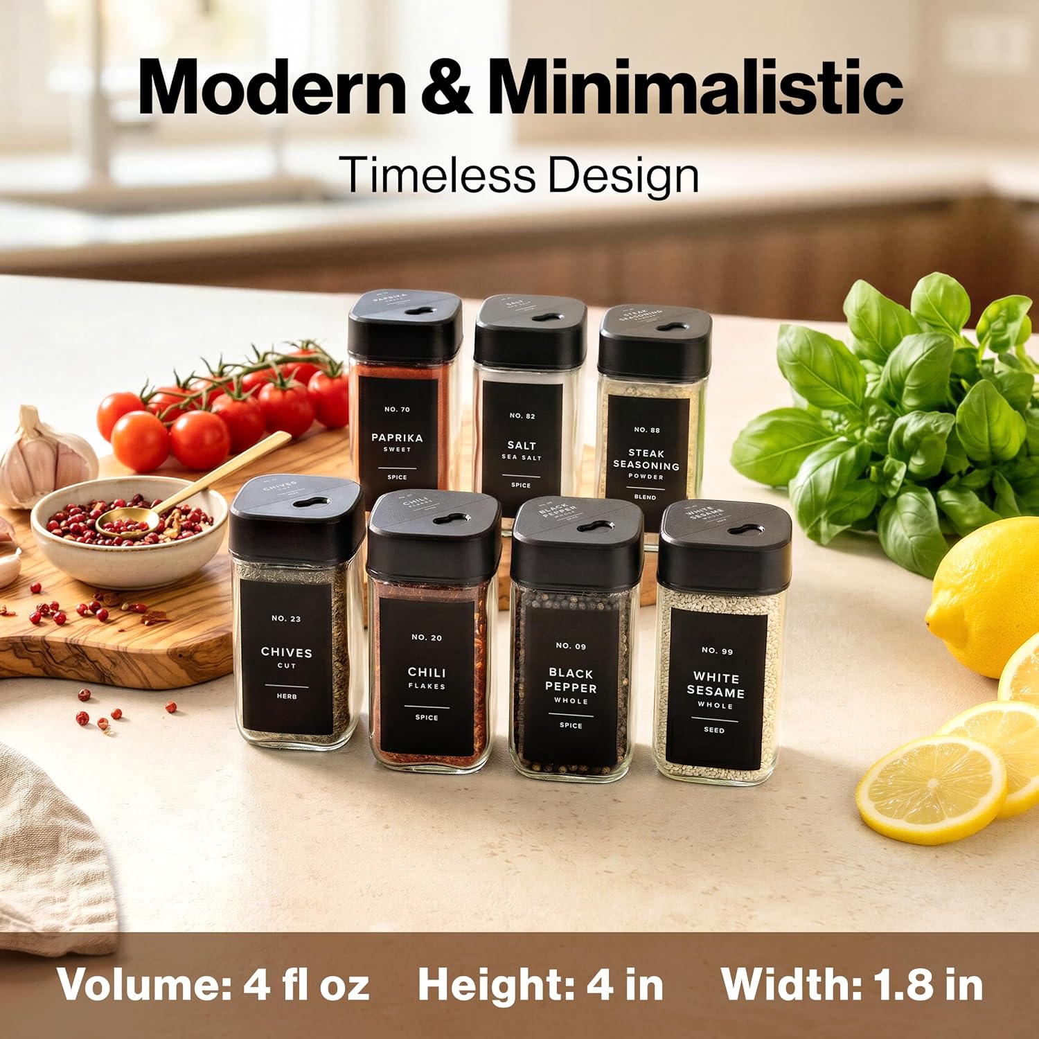 Detalle 2 de EDELHAUS Glass Spice Jars 4 oz