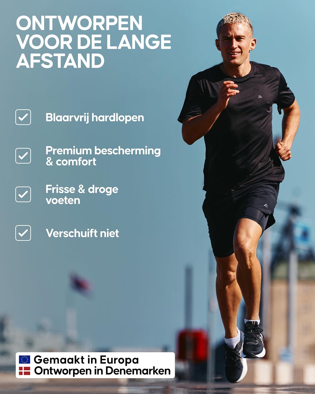 Detalle de DANISH ENDURANCE gevoerde enkelhardloopsokken met boogondersteuning