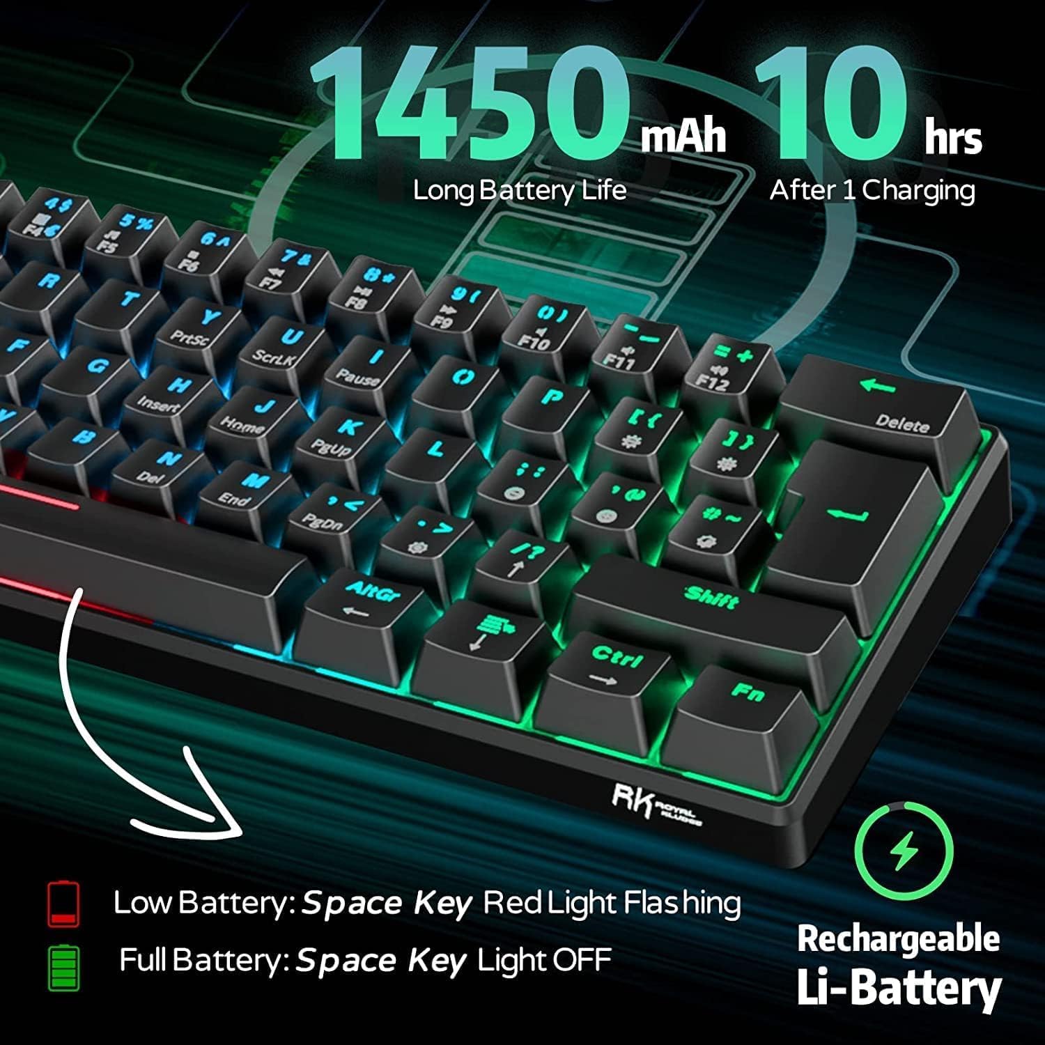 Thumbnail 5 de RK ROYAL KLUDGE RK61 61‑Tasten 2,4 GHz ⌨