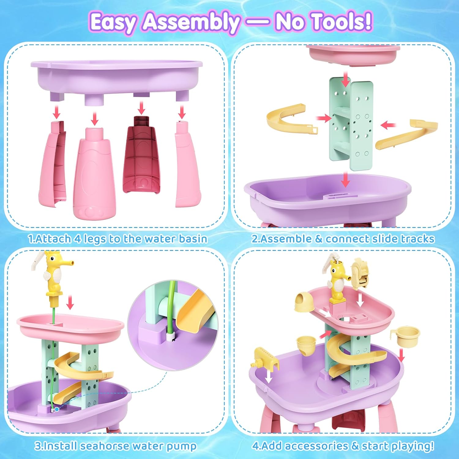 Thumbnail 5 de CRATIVWOOD Toddler Water Table for Kids — 6-in-1 Sand & Water Play with 28 Accessories