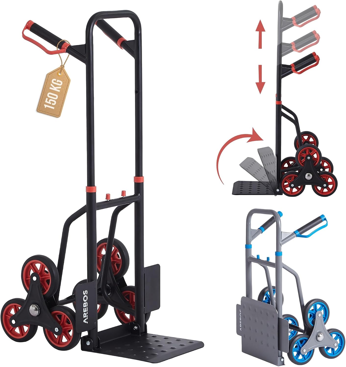 Detalle de Arebos Treppenkarre klappbar 150 kg