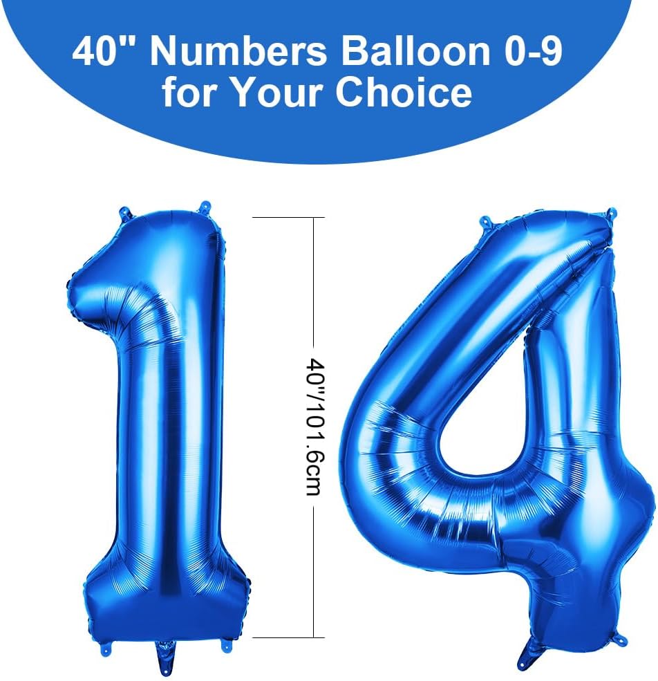 Thumbnail 1 de OFFCUP 40 Inch Number 14 Balloon helium foil 🎈