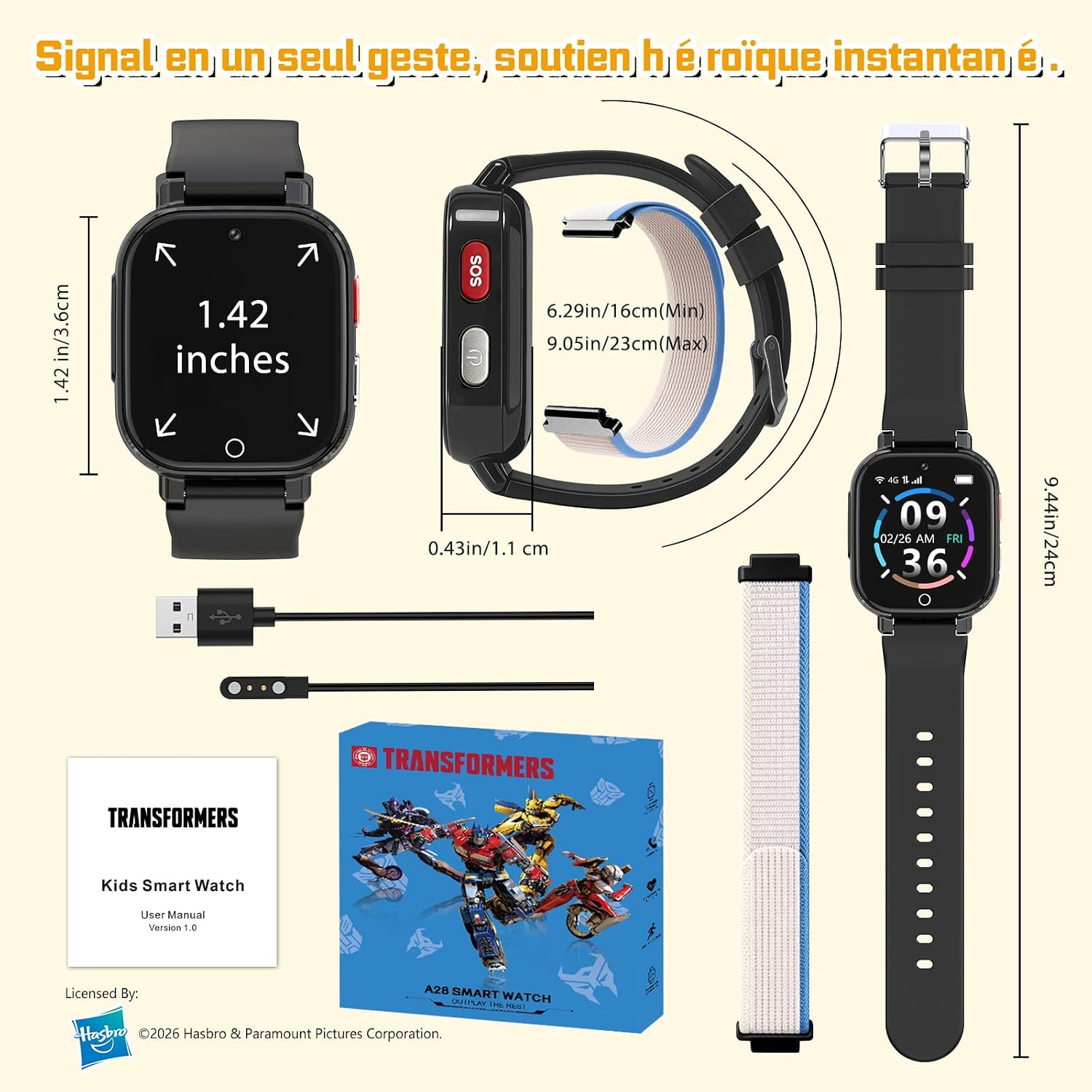 Thumbnail 5 de Transformers 4G Montre Connectée Enfant – GPS, Appels Vidéo et Mode École, IP68