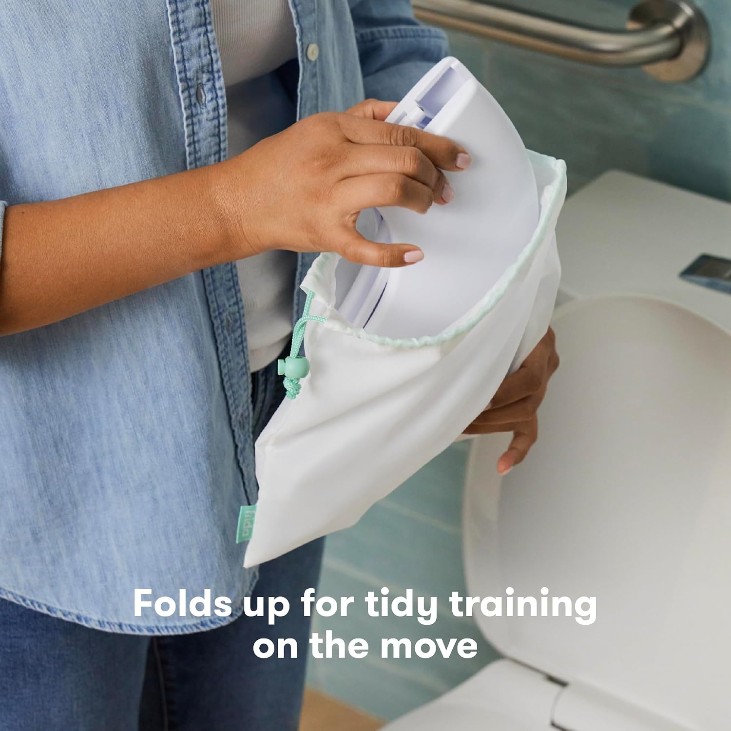 Thumbnail 1 de Frida Baby Fold-and-Go Portable Potty Seat: Compact, Travel-Friendly Boost for Toddler Potty Training