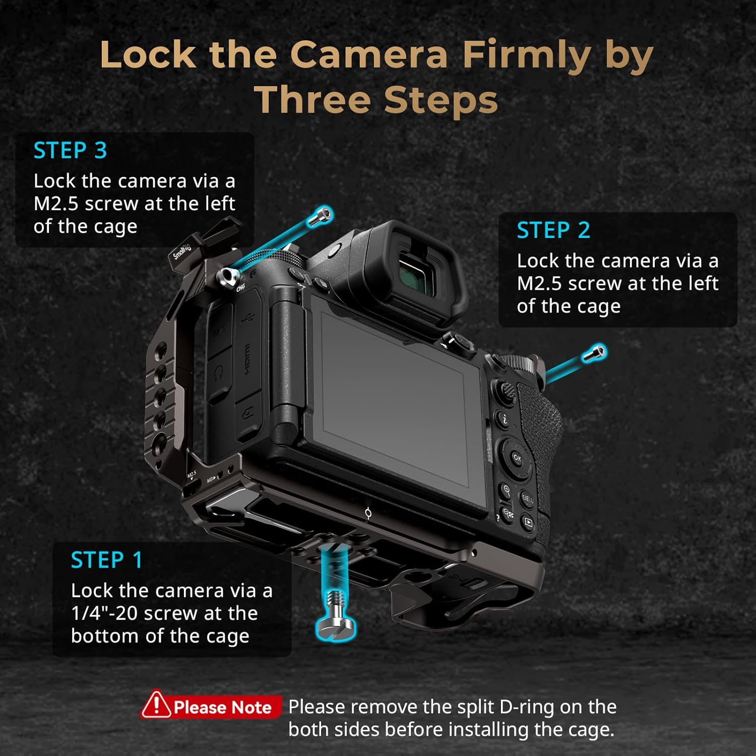 Thumbnail 1 de SMALLRIG Night Eagle Cage Z6III pour Nikon Z6 III — Cage complète en alliage d'aluminium avec plaque de dégagement rapide et support Cold Shoe