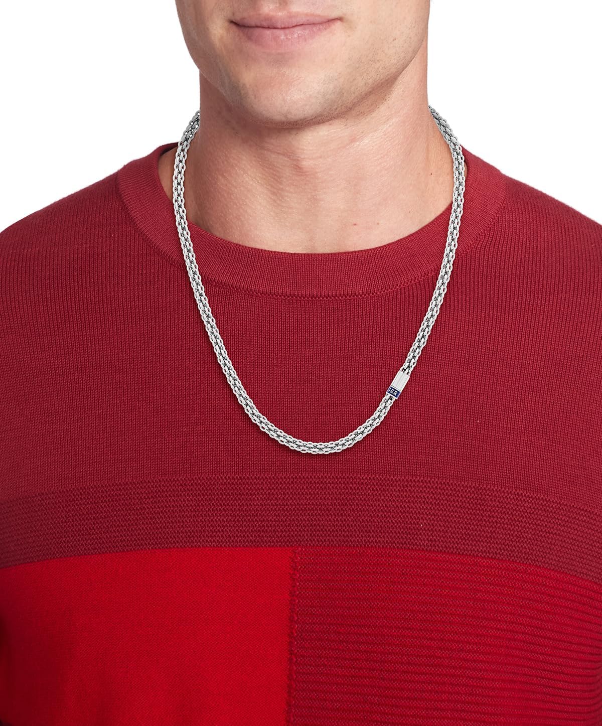 Detalle de Tommy Hilfiger Jewelry Gliederarmband oder Halskette für Herren – Verschlungene Kreise in Silber oder Gold