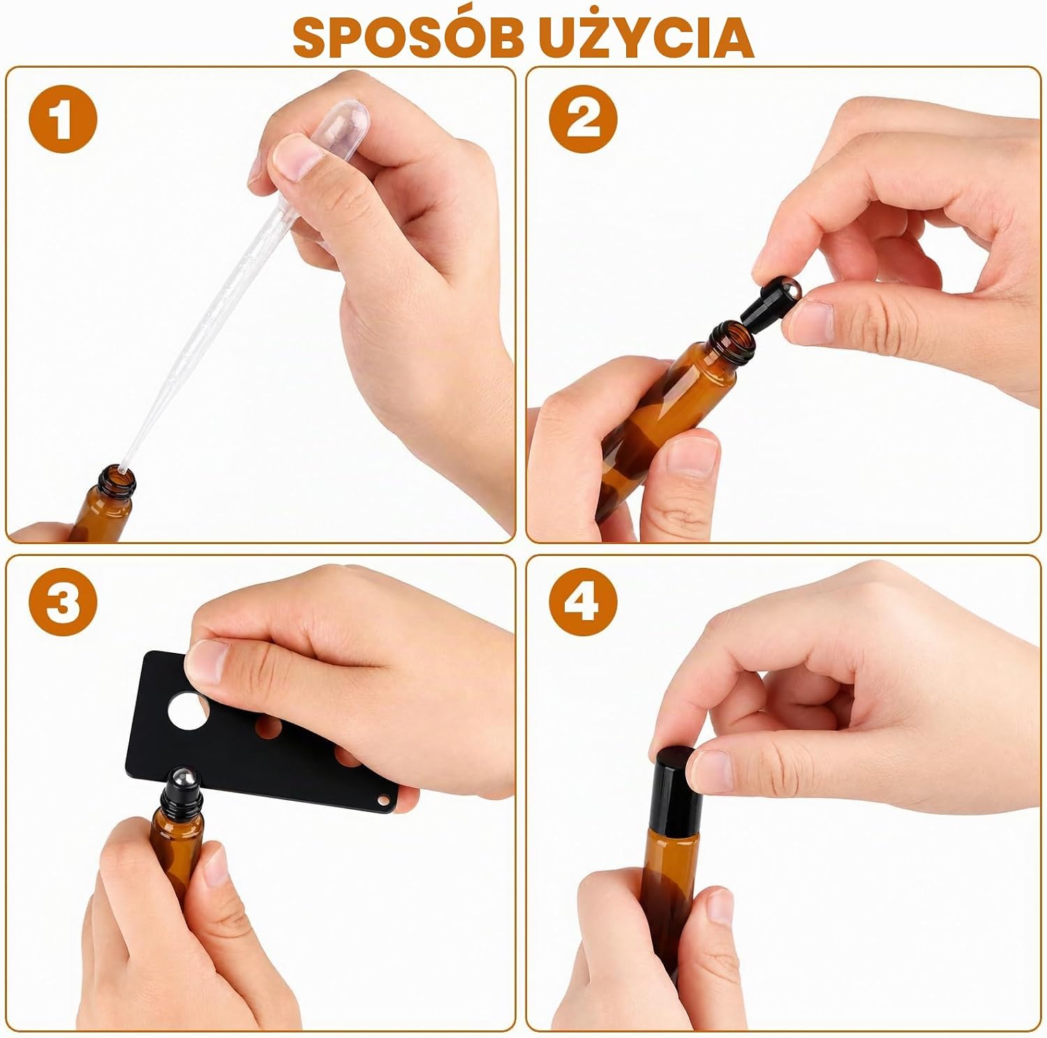 Thumbnail 5 de lulir 011569 – brązowe szklane butelki roll-on 10 ml, zestaw 16 sztuk