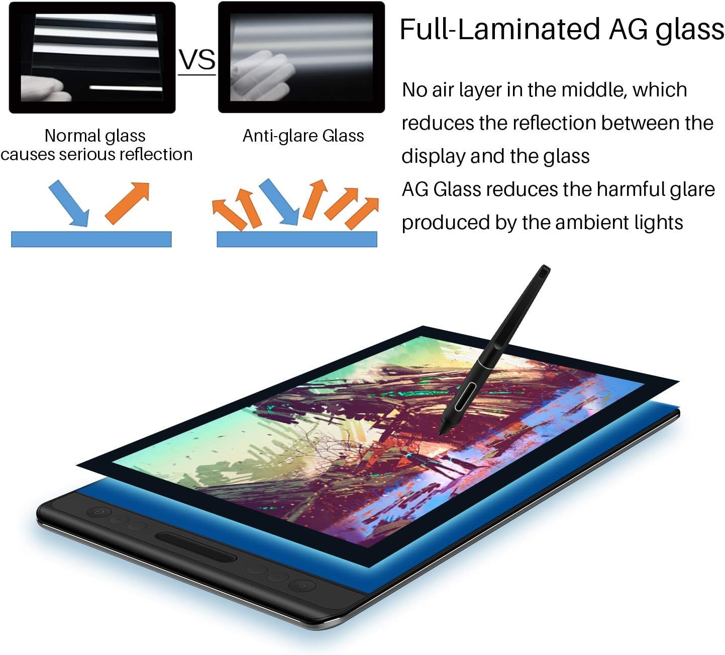 Detalle de HUION Kamvas Pro 16 15.6-inch IPS Graphics Tablet with Anti-Glare Screen