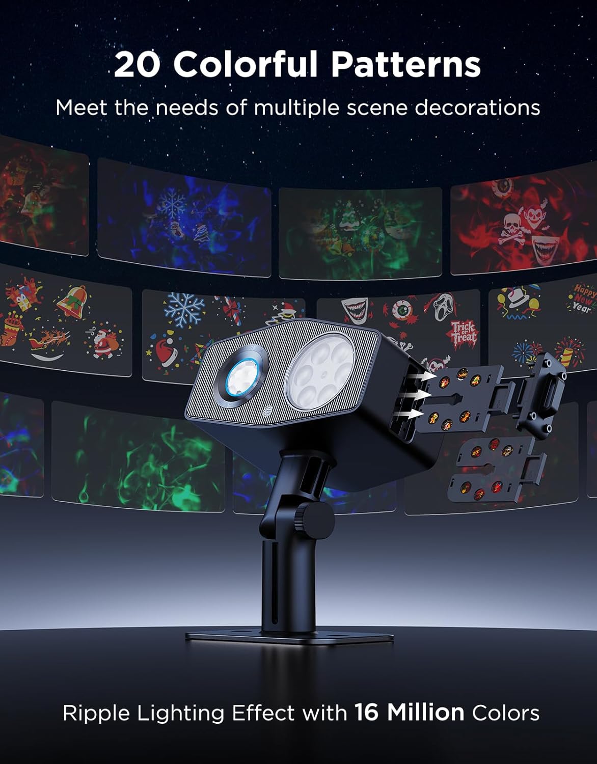 Thumbnail 2 de Govee Outdoor Snowflake Projector (18W LED) with Moving Water Ripple Projection – Smart Wi-Fi Garden Lights