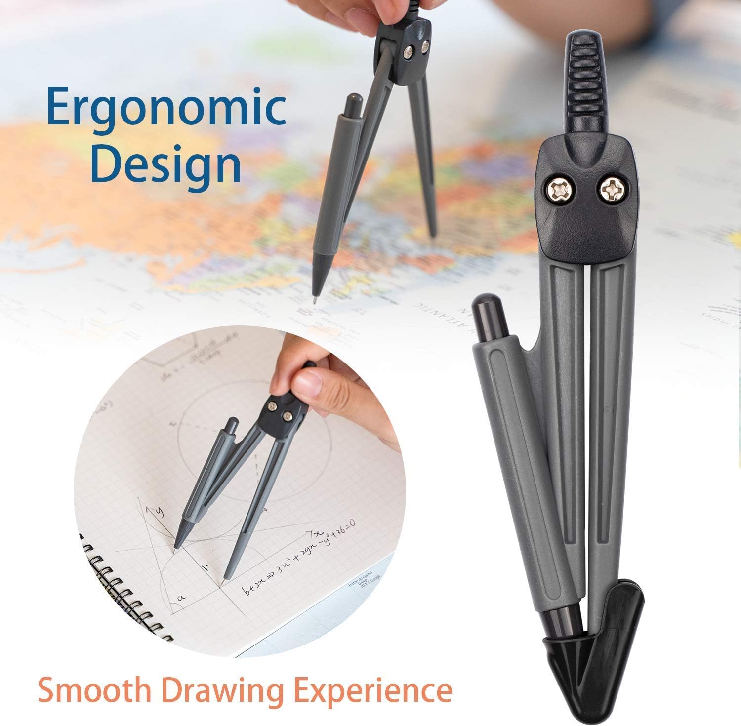 Thumbnail 2 de Maths Set Geometry Set compass & ruler set (8 pieces) in carry case for school drawing