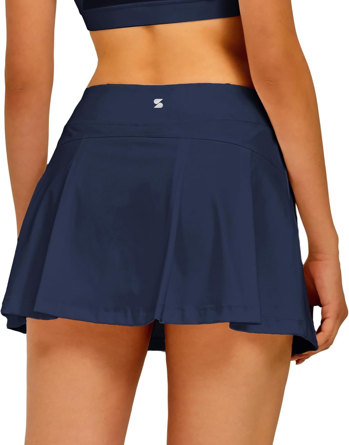 Detalle de Stelle Women’s High-Waisted Tennis Skort with Pockets & Built-In Shorts (Pleated Pickleball/Golf)