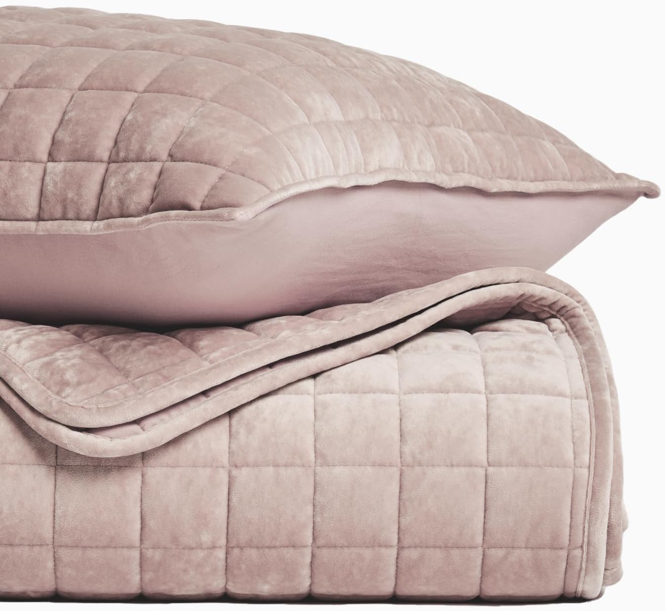 Thumbnail 4 de RECYCO Luxury Velvet Quilt Twin/Twin XL Bedding Set - Rose Pink