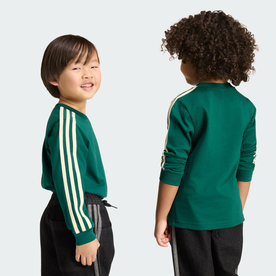 Detalle de Camiseta de manga larga con 3 bandas — Adidas, verde