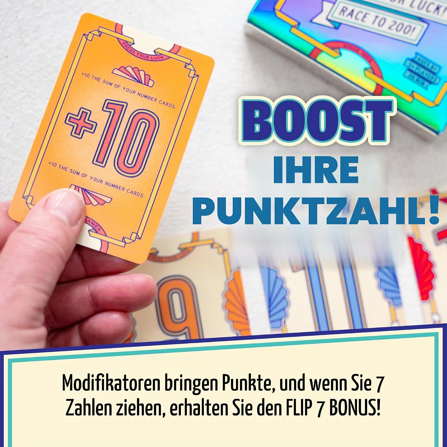 Detalle de Flip 7™ Kartenspiel – Kompaktes Family-Spiel von USAopoly