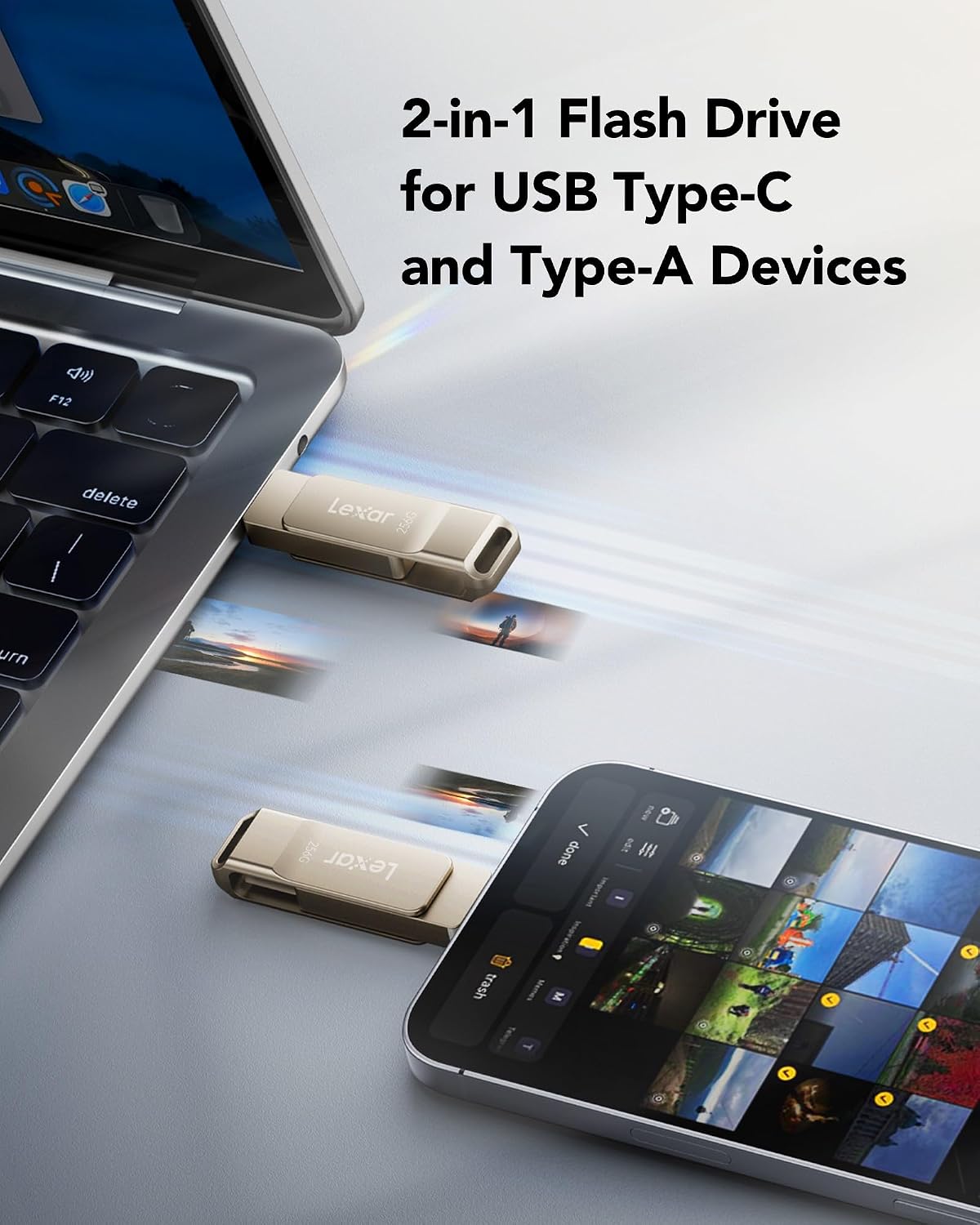 Detalle de Lexar D40E 256GB USB‑C Dual Drive