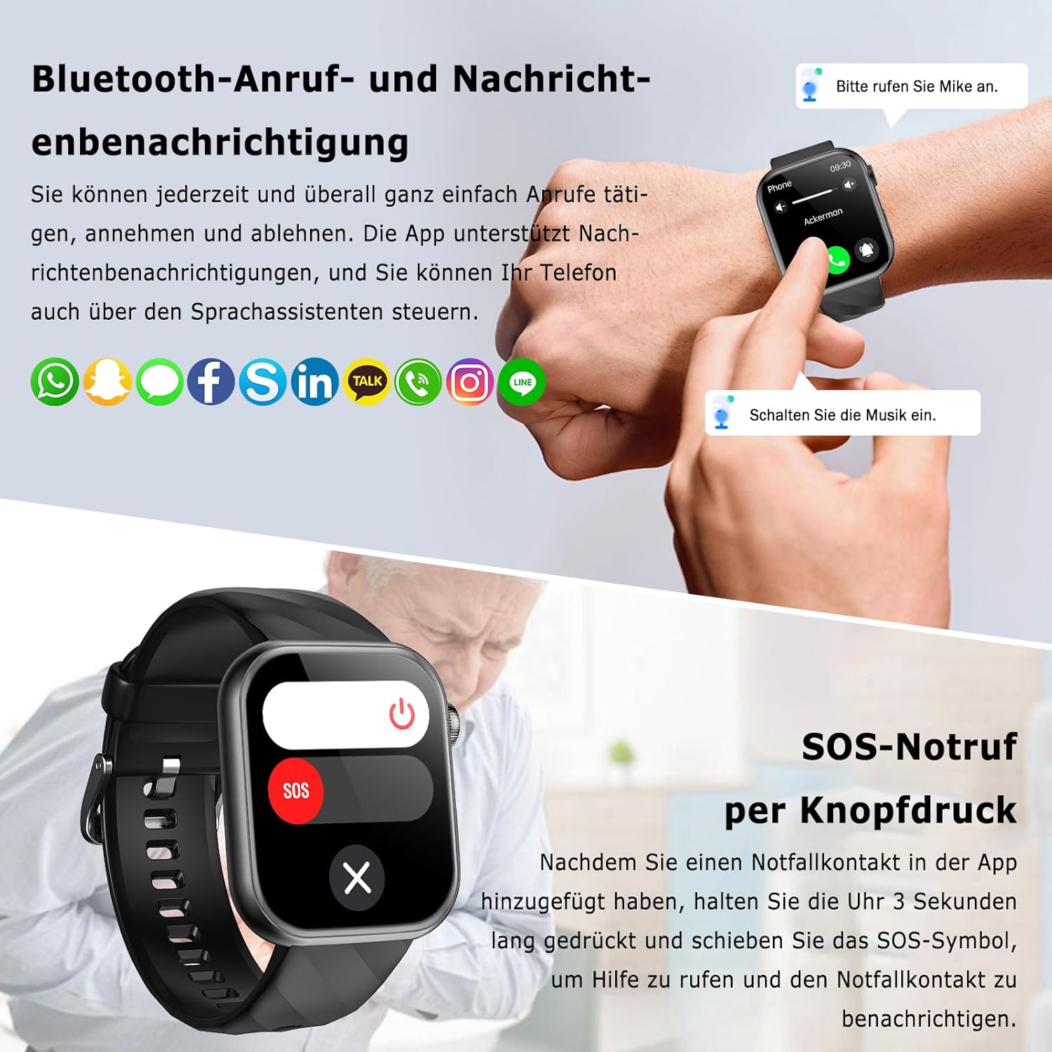 Thumbnail 3 de 2026 Neue Smartwatch EKG HRV 1,97 Zoll AMOLED