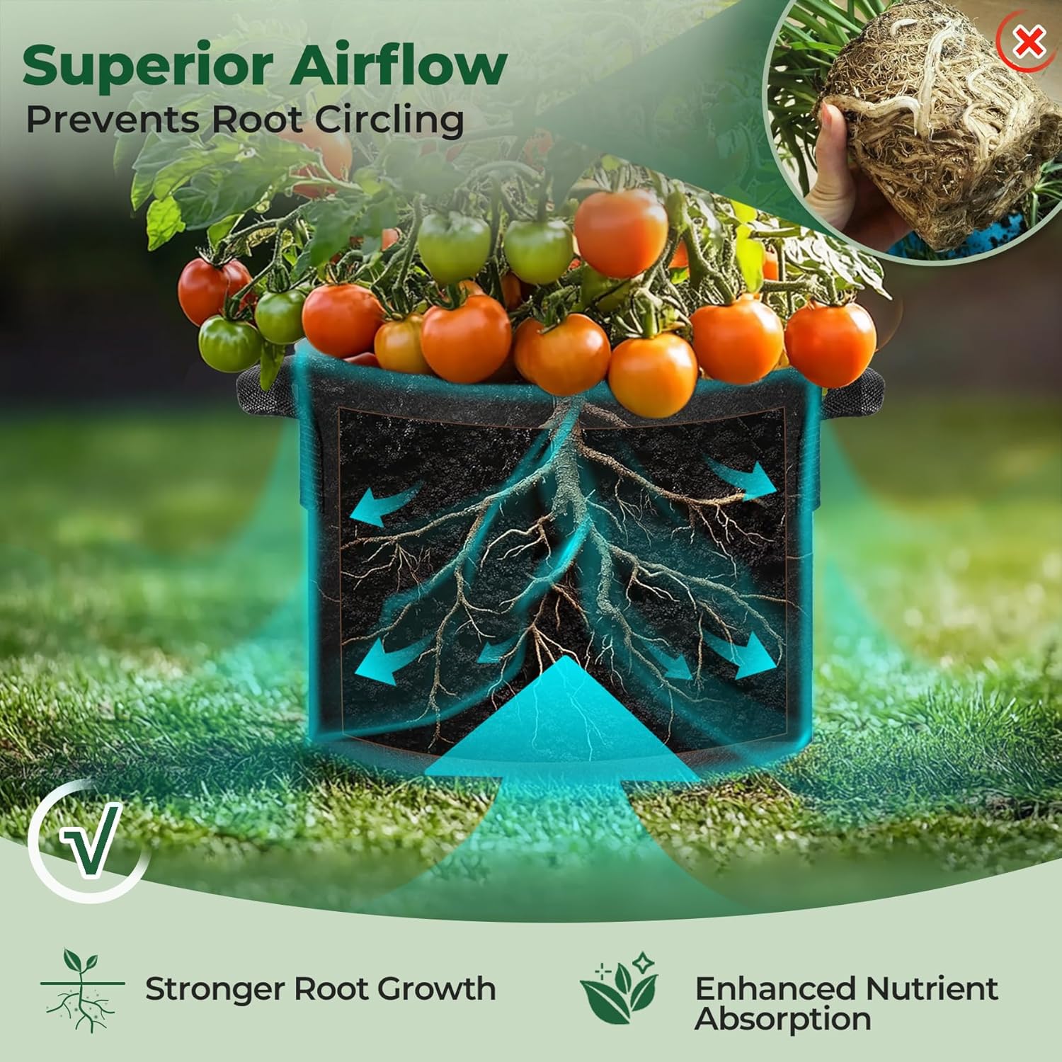 Thumbnail 4 de Grow bags with handles, 10 gallon 10 pack