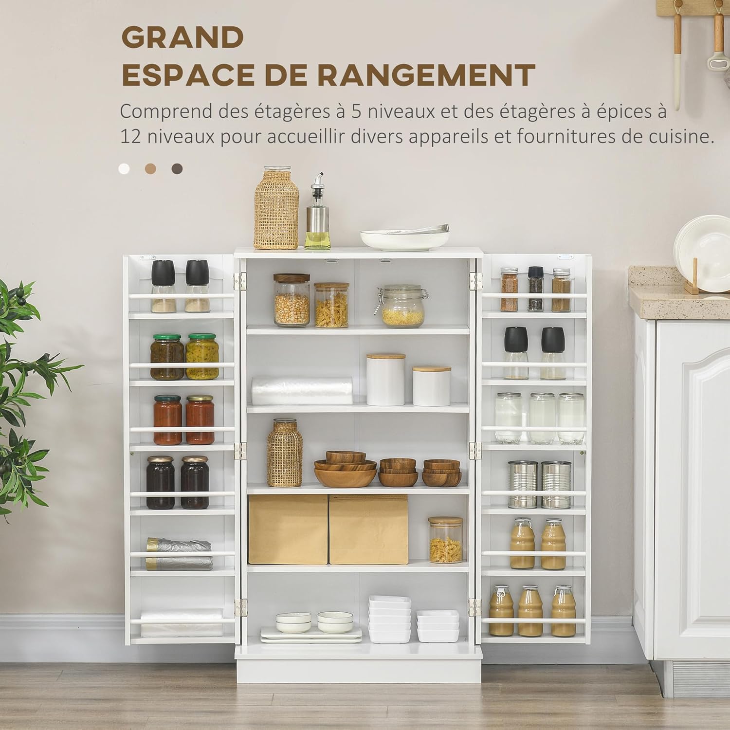 Thumbnail 3 de HOMCOM Armoire de Cuisine 60 x 30 x 104 cm