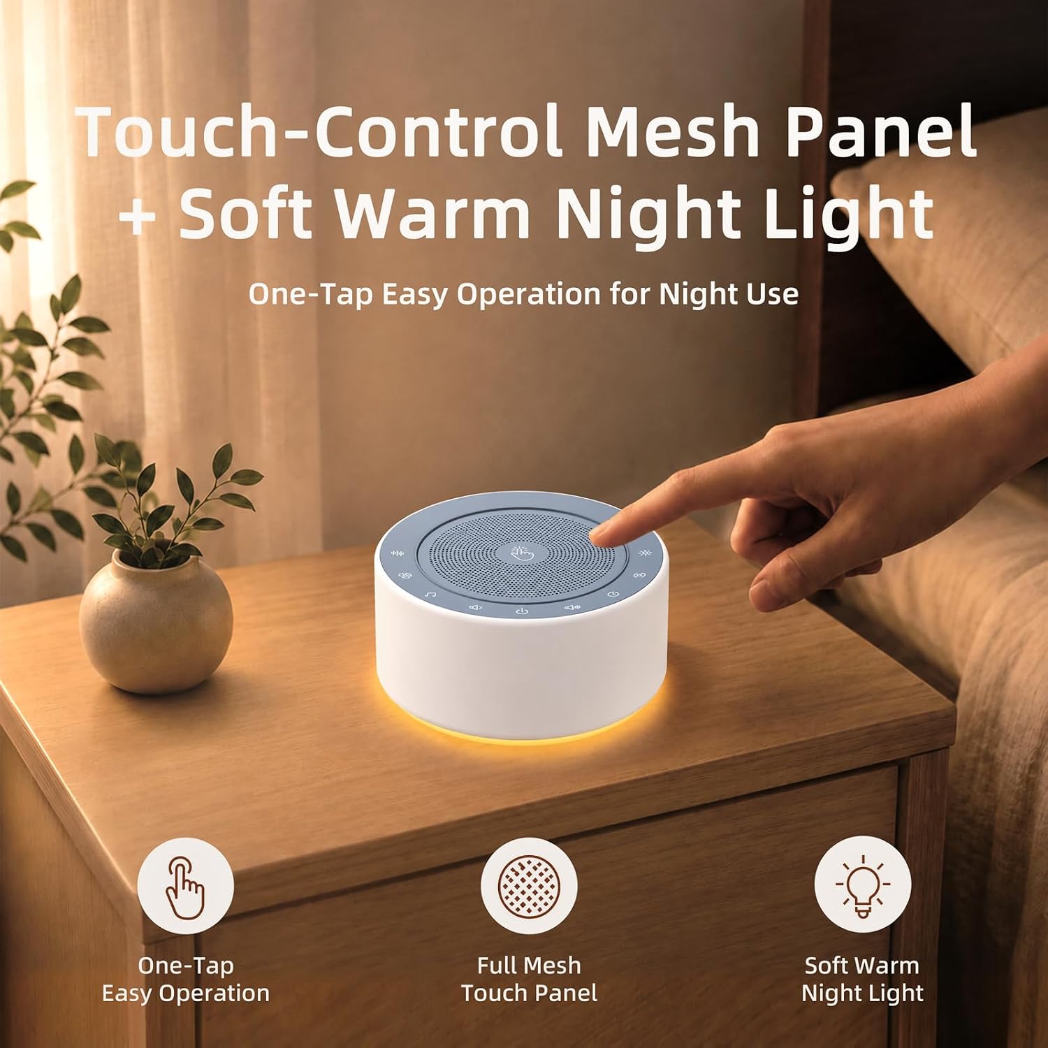 Detalle de Kipcush White Noise Machine for Baby & Adults with 30 Soothing Sounds and 8-Color Night Light