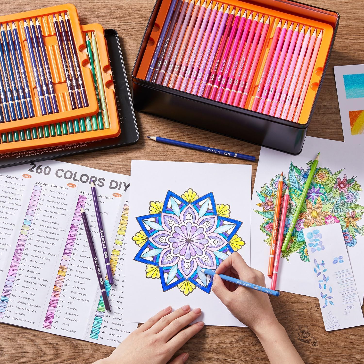 Thumbnail 1 de Shuttle Art 260 Colouring Pencils set (260 colours) in a tin box
