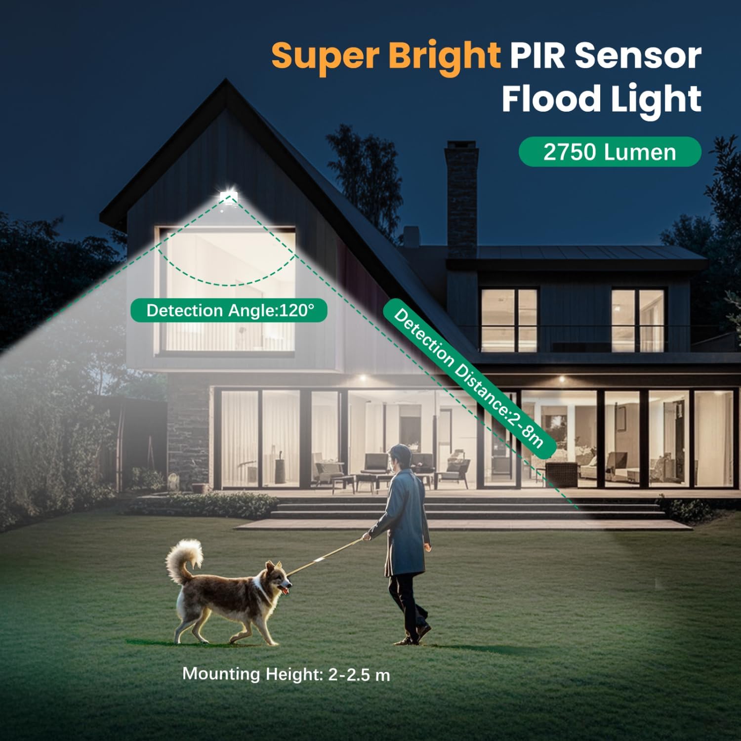 Thumbnail 1 de Aigostar 30W Faretto LED da Esterno con Sensore di Movimento, 2 pezzi, IP65, 4000K