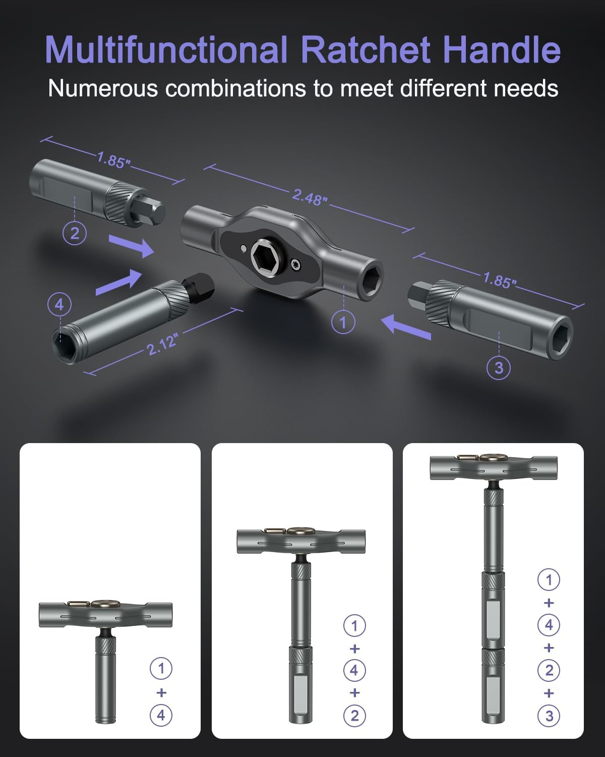 Detalle 2 de OQIMAX 24-in-1 magnetische ratelschroevendraaierset met 24 bits