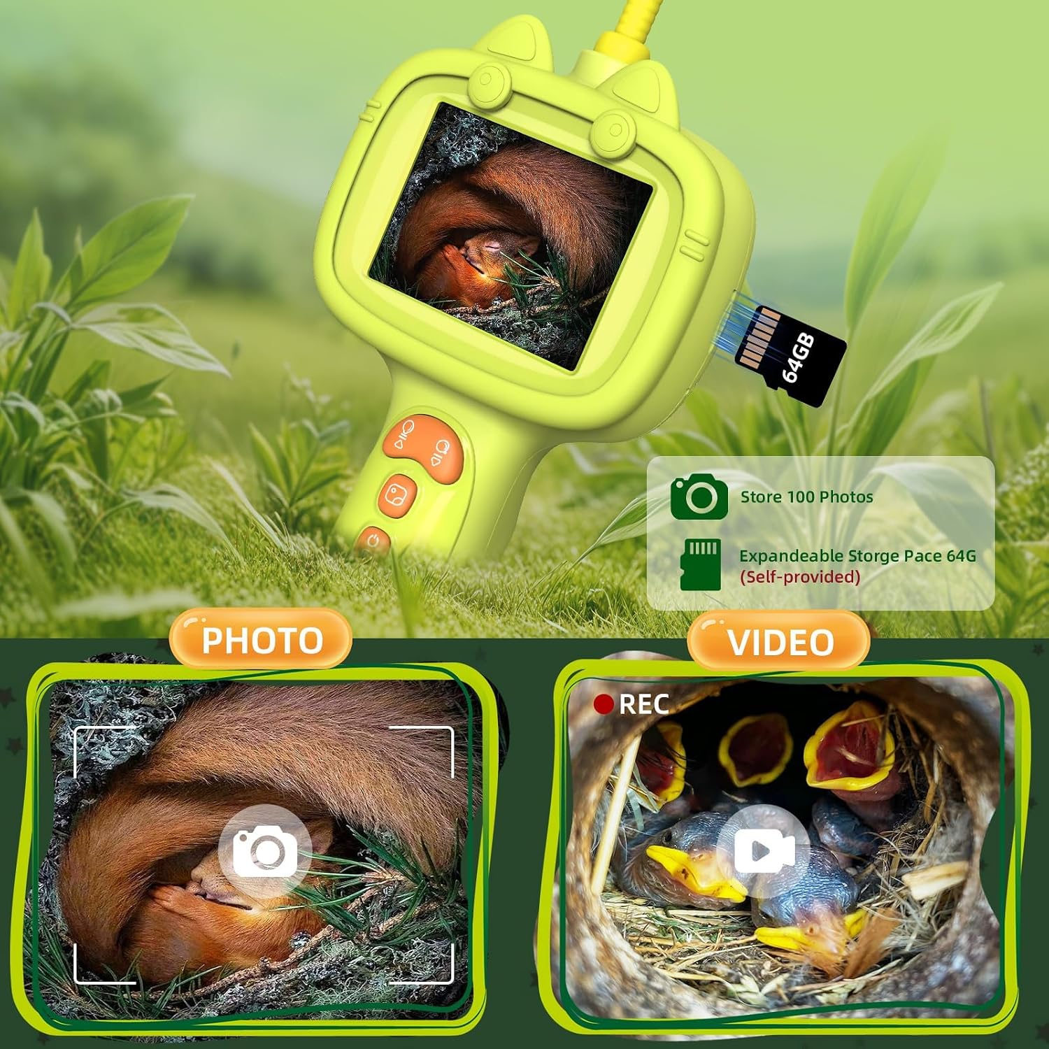 Thumbnail 3 de Daxiongmao Kids Borescope with Light 2.6ft HD 1080p