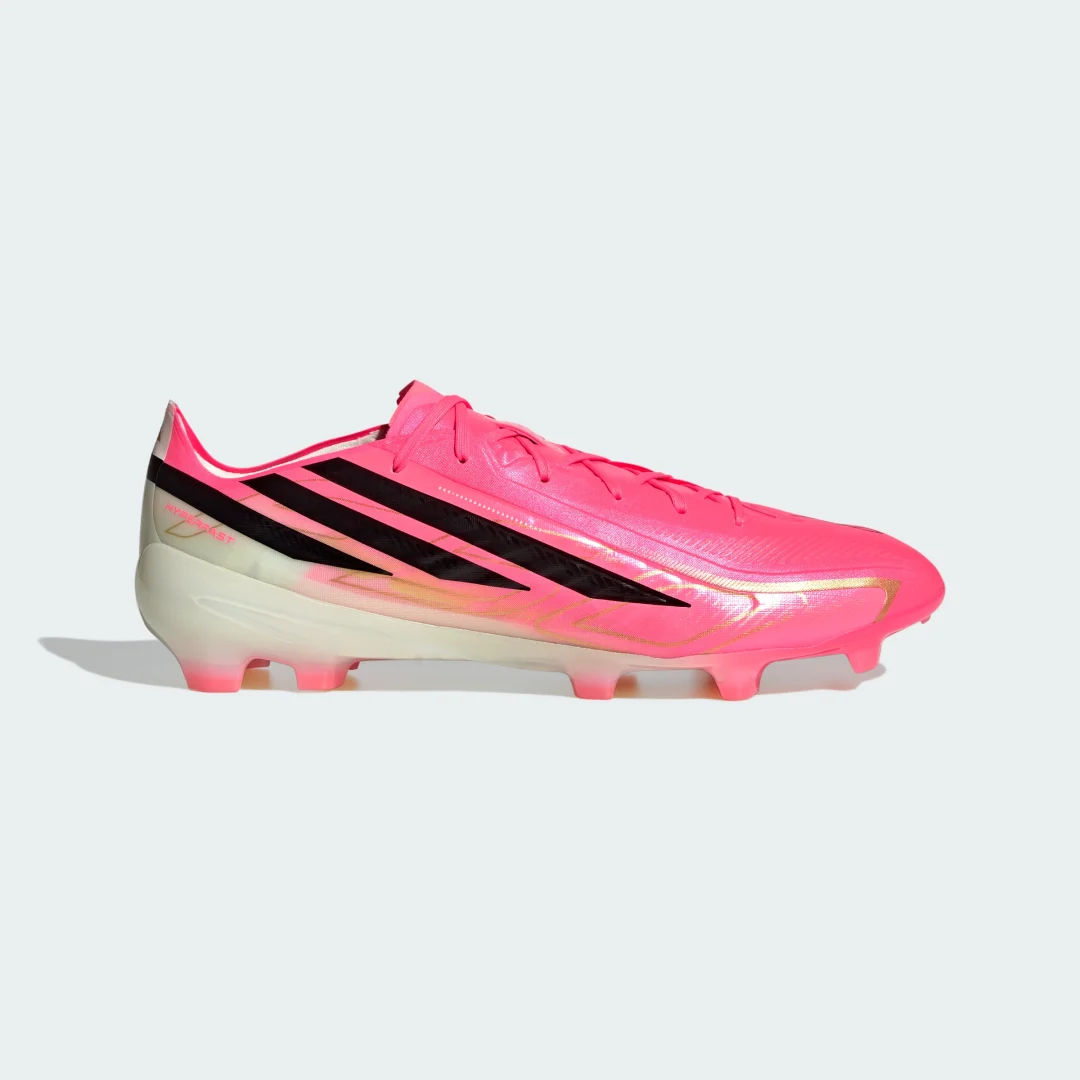 Detalle 2 de Bota de fútbol Adidas F50 Hyperfast Pro para césped natural seco – rosa