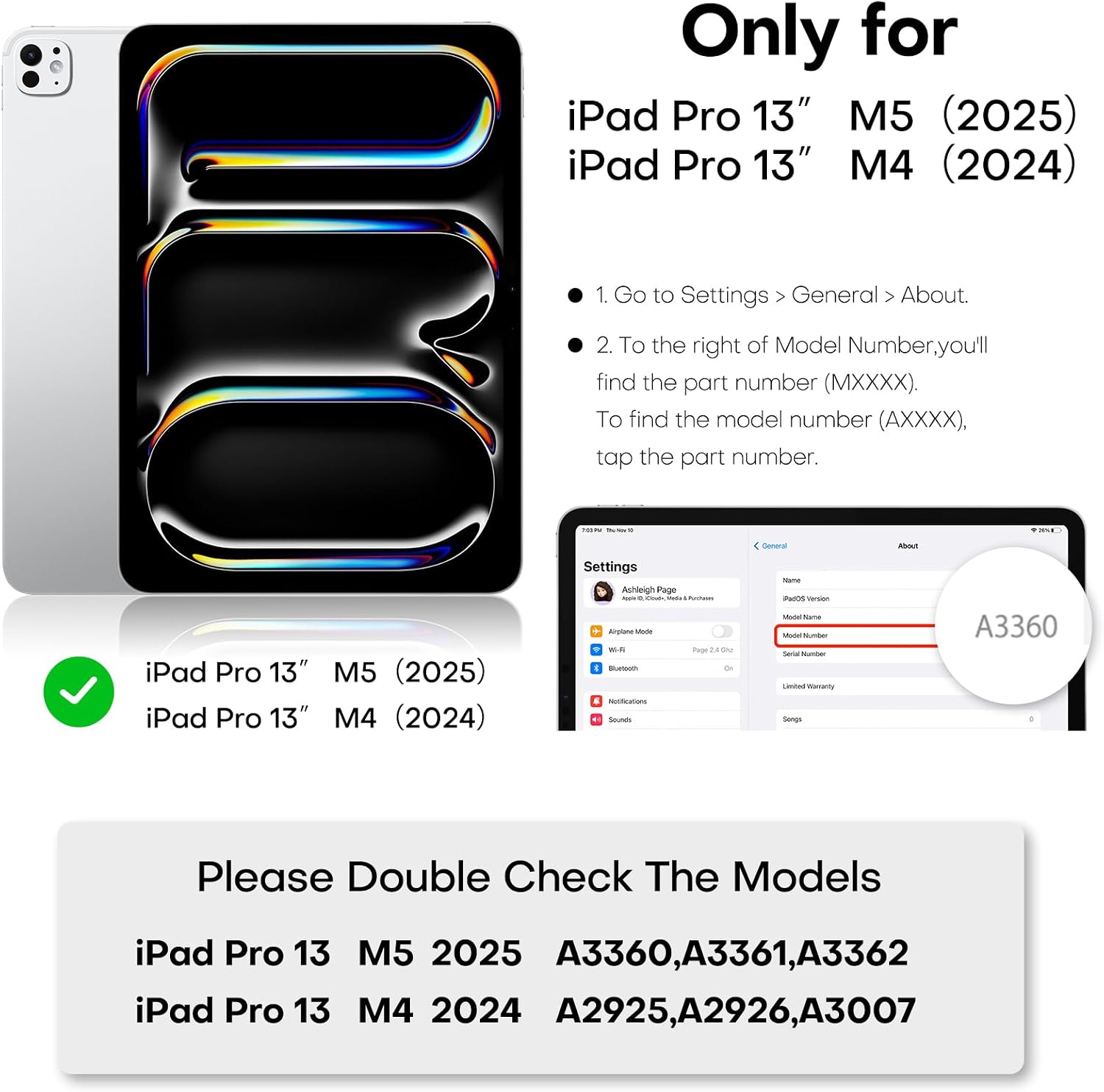 Thumbnail 1 de OMOTON iPad Pro 13 privacy screen 2 pack