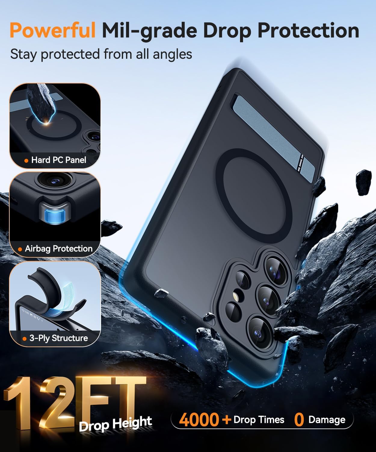 Thumbnail 6 de Coque Magnétique CANSHN pour Samsung Galaxy S25 Ultra 6,9" – Béquille en métal et protection caméra renforcée