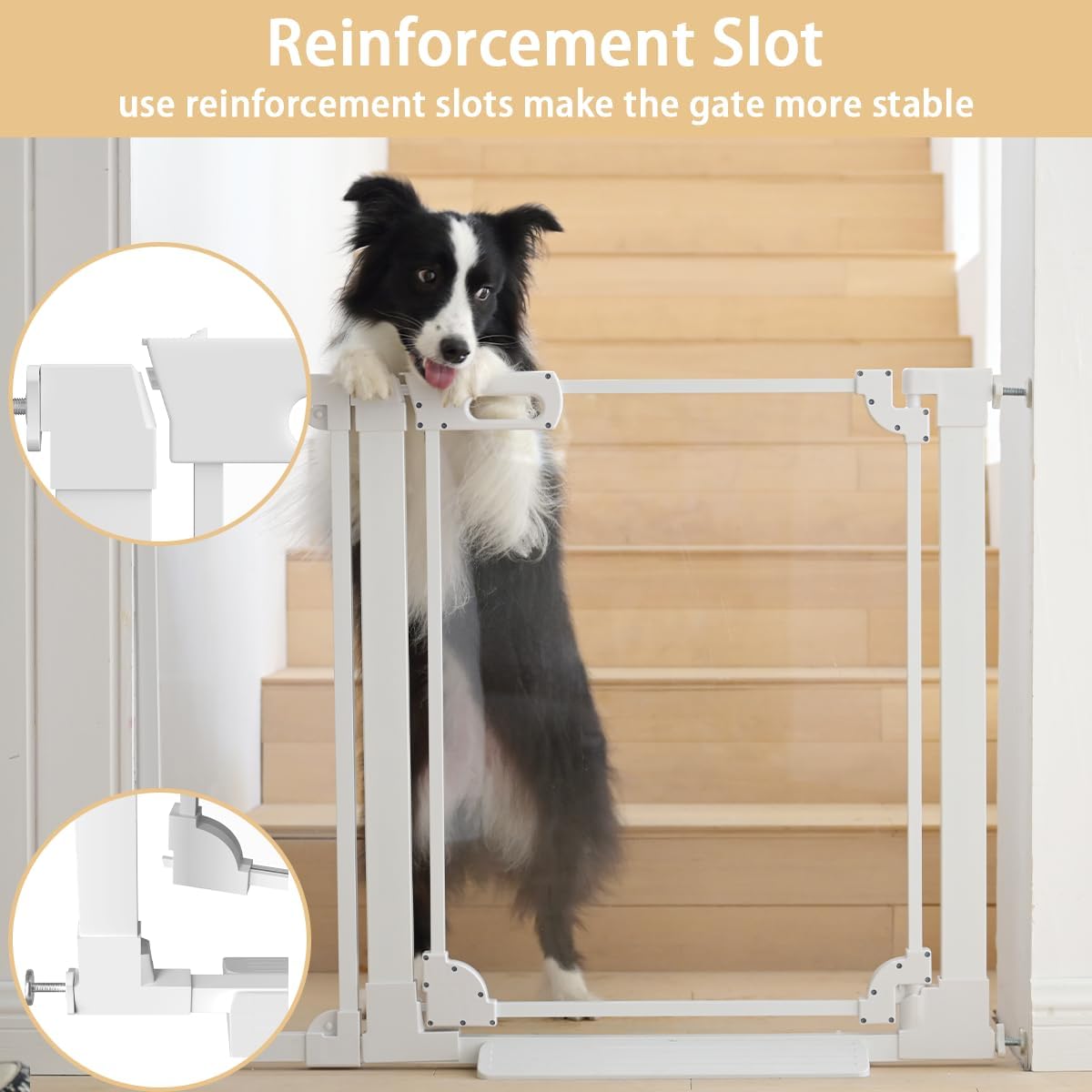 Detalle de Xifamniy Clear Stair Gate (74-98cm wide) – 76cm tall acrylic baby and pet gate