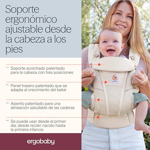 Thumbnail 2 de Ergobaby Omni Breeze: mochila portabebé ergonómica de malla SoftFlex (0–4 años, 3,2–20 kg) en Pearl Grey