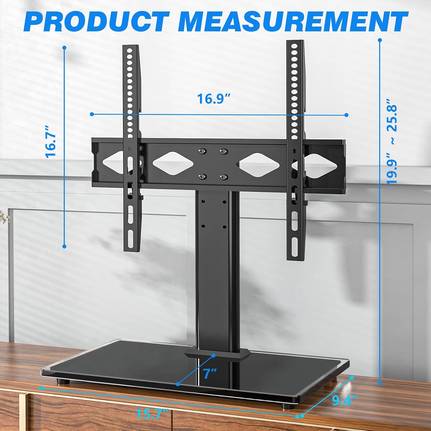 Thumbnail 5 de Rfiver Universal TV Stand/Base for 27-60 inch TVs, Tempered Glass, Height Adjustable