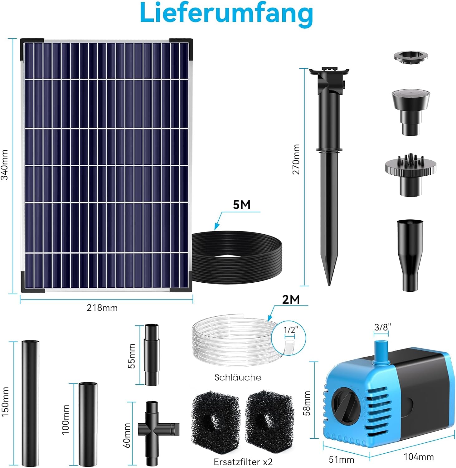 Thumbnail 5 de Solar Springbrunnen 12W mit 600 l/h