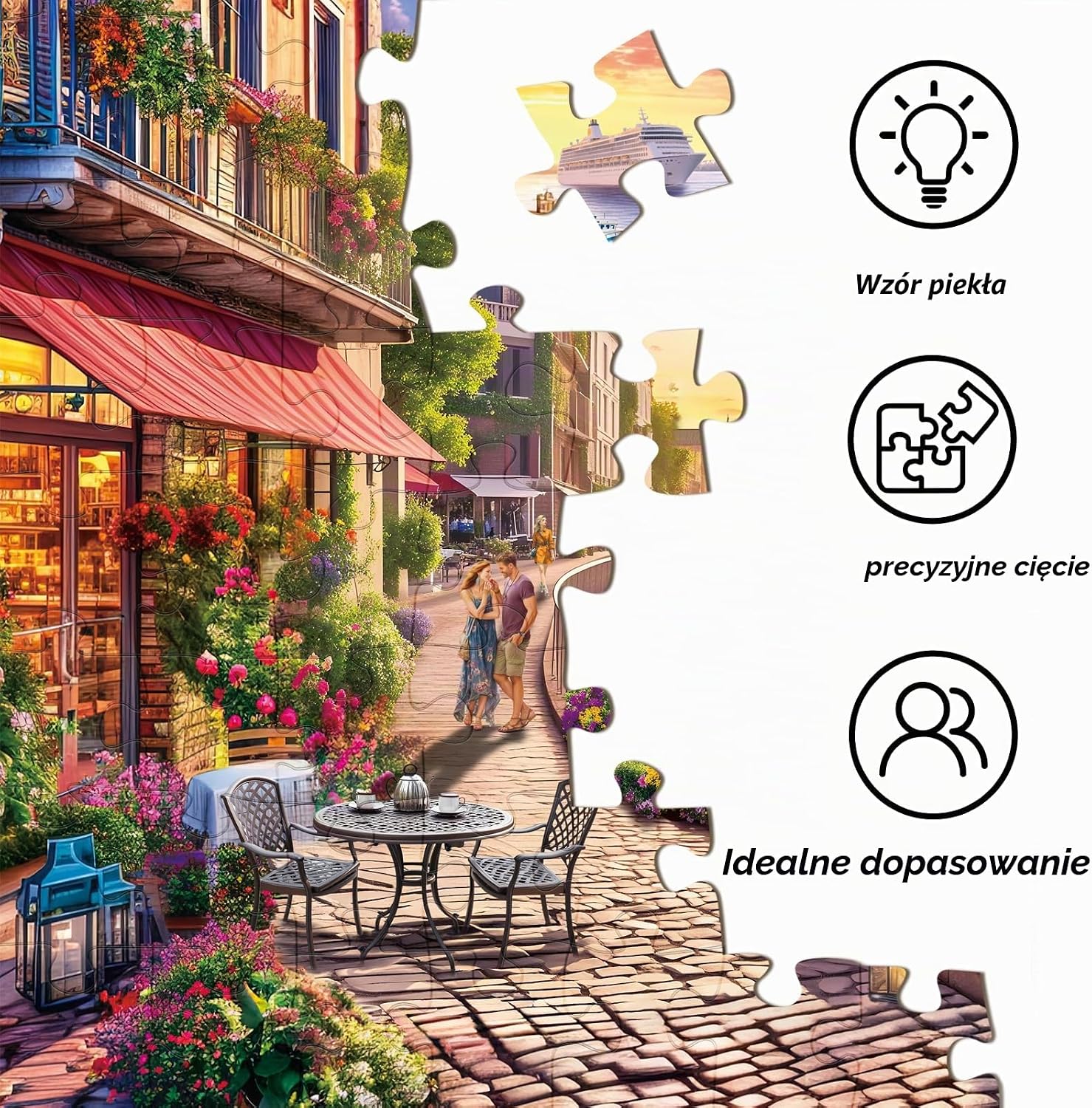 Thumbnail 5 de HUADADA puzzle 1000 elementów z europejskim krajobrazem, 70 × 50 cm