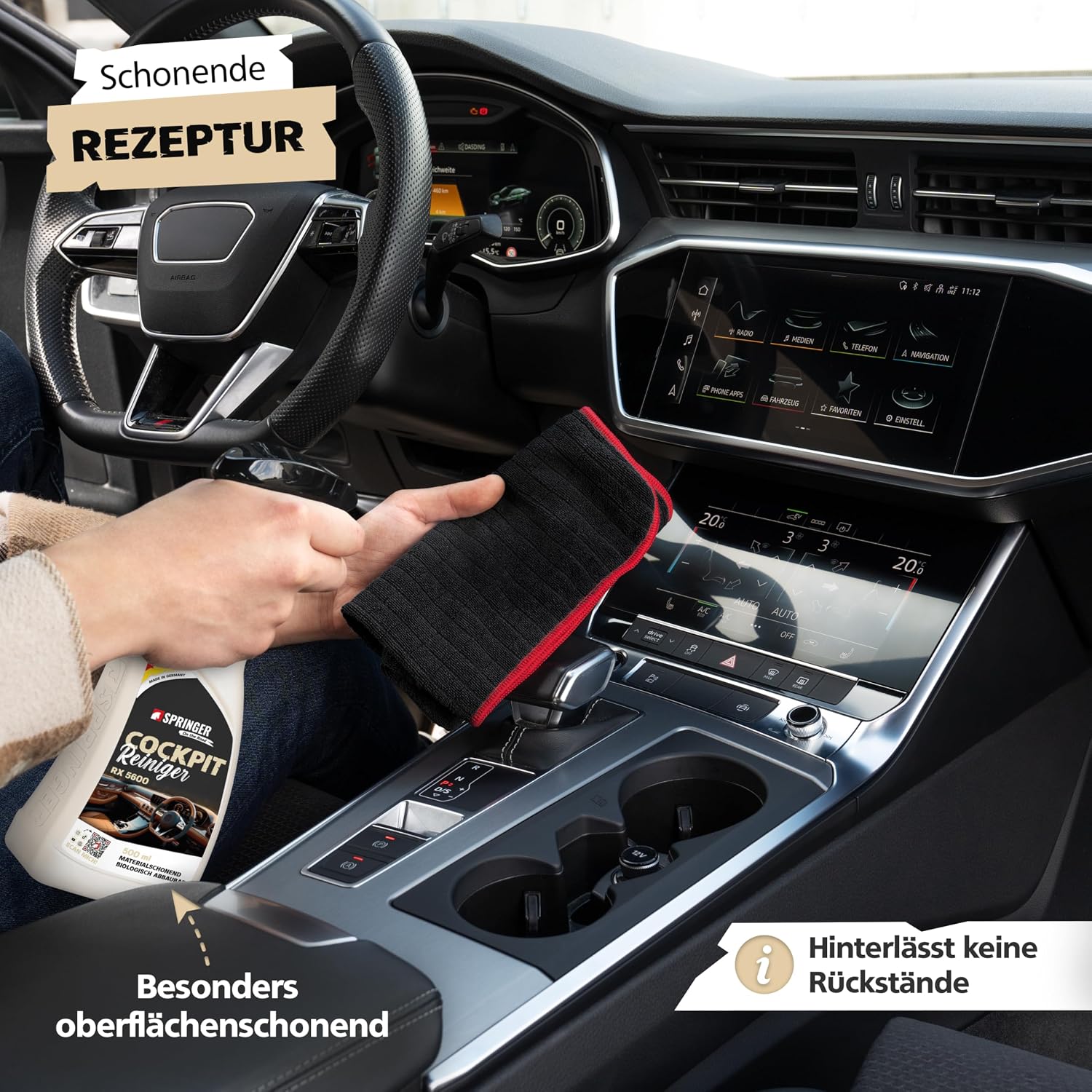 Detalle de SPRINGER RX5600 Cockpit-Reiniger (500 ml) – Innenraumreiniger antistatisch & staubabweisend, Made in Germany