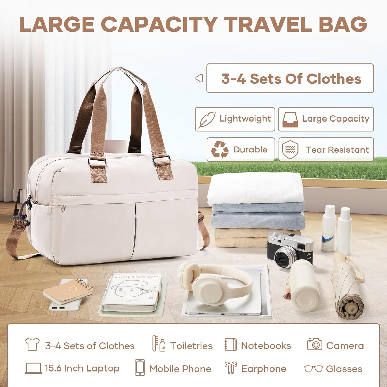 Thumbnail 3 de Ryanair Underseat Cabin Bag 40x30x20 (Expandable to 40x30x25) – Beige/Brown
