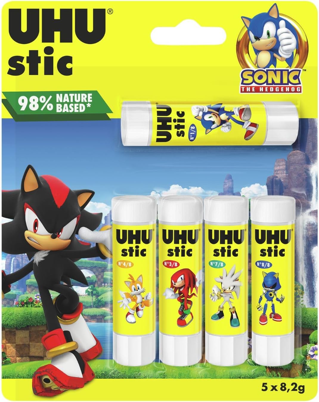 Detalle de UHU Stic - Bâton de Colle Sans Solvants, Lot de 6 + 2 Sticks ReNature – 8,2 g chacun