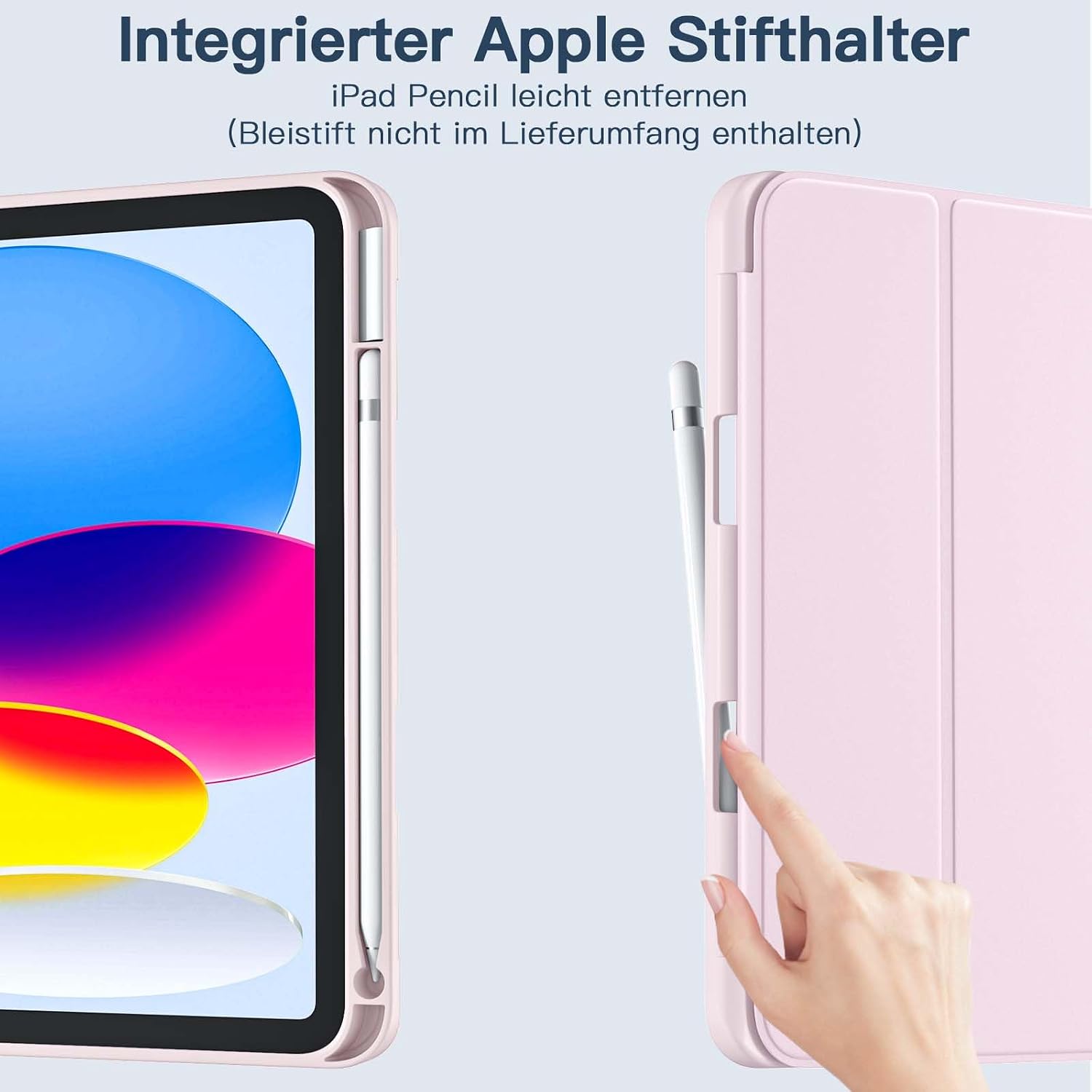 Thumbnail 4 de drivego Hülle für iPad 11. Generation (A16) & iPad 10. Gen 10,9 Zoll mit Stifthalter, Ständer und Auto-Ruhe/Wake – Strauß rosa